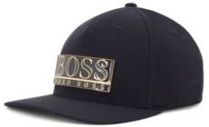 HUGO BOSS - Stretch Twill Cap With Metal Logo Plate - Dark Blue