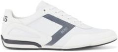 HUGO BOSS - Low Top Trainers In Mixed Materials With Logo Details - White