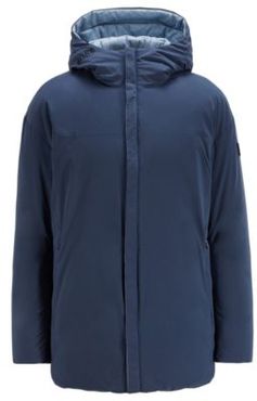 HUGO BOSS - Reversible Oversize Down Jacket In Water Repellent Fabric - Dark Blue