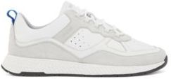 HUGO BOSS - Running Style Trainers In Suede And Tumbled Leather - White