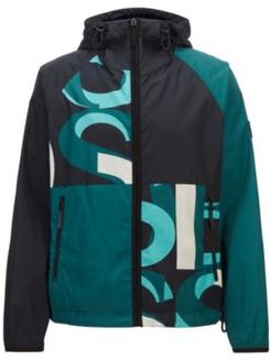 HUGO BOSS - Water Repellent Reversible Jacket With Stars And Logos - Light Green