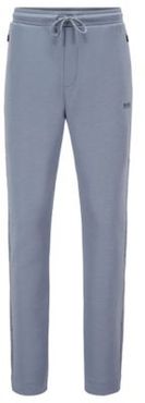 HUGO BOSS - Interlock Jersey Tracksuit Bottoms With Typographical Print Side Seams - Silver