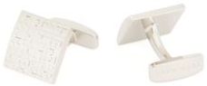 HUGO BOSS - Square Cufflinks With Curved Surface And Lasered Monograms - Silver