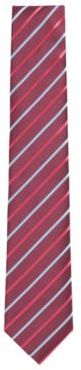 HUGO BOSS - Silk Jacquard Tie With Multi Colored Stripe - Dark pink