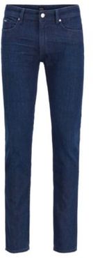 HUGO BOSS - Slim Fit Jeans In Cashmere Touch Italian Denim - Dark Blue