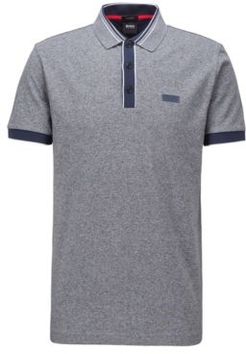 HUGO BOSS - Polo Shirt With Contrast Trims And New Season Logo - Dark Blue