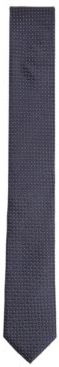 HUGO BOSS - Micro Patterned Tie In Silk Jacquard - Dark Blue