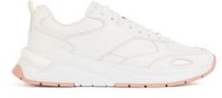 HUGO BOSS - Low Top Trainers In Mixed Leathers - White