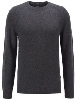 HUGO BOSS - Regular Fit Sweater In Pure Cashmere - Light Grey