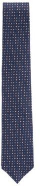 HUGO BOSS - Water Repellent Tie In Micro Patterned Silk Jacquard - Dark Blue