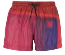 HUGO BOSS - Graphic Print Swim Shorts In Quick Drying Ripstop Fabric - Pink