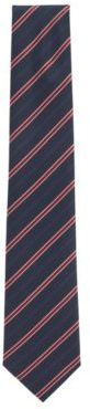HUGO BOSS - Water Repellent Striped Tie In Silk Jacquard - Red