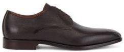 HUGO BOSS - Derby Shoes In Grained Structured Leather - Dark Brown