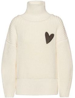 HUGO BOSS - Relaxed Fit Sweater In Virgin Wool With Heart Motif - White