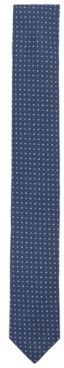 HUGO BOSS - Patterned Tie In Certified Recycled Material - Dark Blue