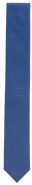 HUGO BOSS - Patterned Tie In Certified Recycled Material - Dark Blue