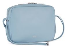 HUGO BOSS - Nappa Leather Crossbody Bag With Hardware Tipped Straps - Light Blue