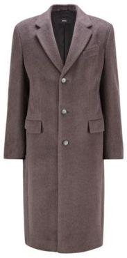 HUGO BOSS - Extra Slim Fit Coat In A Llama Wool Blend - Light Grey