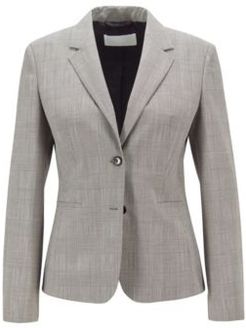 HUGO BOSS - Regular Fit Jacket In A Checked Stretch Wool Blend - Patterned