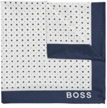HUGO BOSS - Italian Made Pocket Square In Printed Silk - White