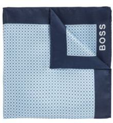 HUGO BOSS - Italian Made Pocket Square In Printed Silk - Light Blue