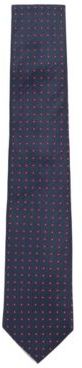 HUGO BOSS - Italian Made Silk Tie In Micro Dot Jacquard - Red