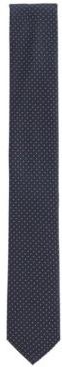HUGO BOSS - Italian Made Tie In Pure Silk With Dot Pattern - Dark Blue