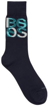 HUGO BOSS - Regular Length Logo Socks In A Bamboo Viscose Blend - Dark Blue