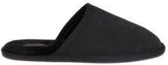 HUGO BOSS - Monogrammed Slippers In Suede With Faux Fur Lining - Black