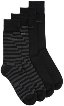HUGO BOSS - Two Pack Of Regular Length Socks In A Cotton Blend - Black