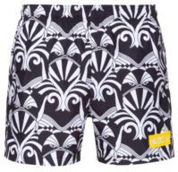 BOSS - Quick Dry Short Length Swim Shorts With Collection Artwork - White