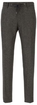 HUGO BOSS - Slim Fit Pants In A Tweed Wool Blend - Light Green