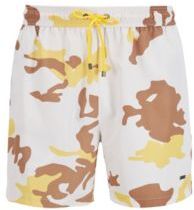 HUGO BOSS - Quick Dry Swim Shorts In Camouflage Print Recycled Fabric - White