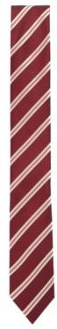 HUGO BOSS - Water Repellent Tie In Striped Silk - Dark Red