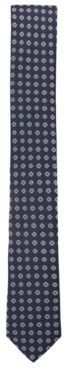 HUGO BOSS - Patterned Tie In Water Repellent Silk Jacquard - Dark Blue