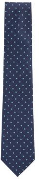 HUGO BOSS - Italian Made Tie In Water Repellent Patterned Silk - Dark Blue