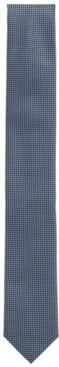HUGO BOSS - Water Repellent Tie In Pure Silk With Micro Pattern - Light Blue