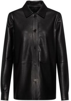 BOSS - Regular Fit Blouse In Smooth Leather - Black