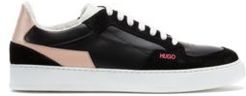 BOSS - Italian Made Cupsole Trainers In Leather And Suede - Black