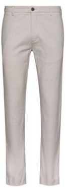 BOSS - Slim Fit Pants In Washed Stretch Cotton Twill - Beige