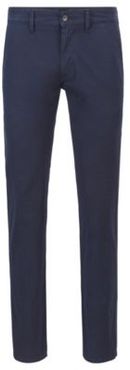 HUGO BOSS - Slim Fit Pants In Structured Stretch Cotton - Dark Blue
