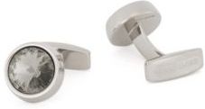 HUGO BOSS - Round Cufflinks With Multi Faceted Glass Insert - Light Grey