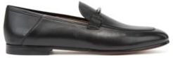 HUGO BOSS - Italian Made Loafers In Leather With Logo Engraved Hardware - Black