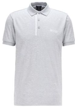 HUGO BOSS - Slim Fit Polo Shirt In Melange S.Caf Fabric - Light Grey