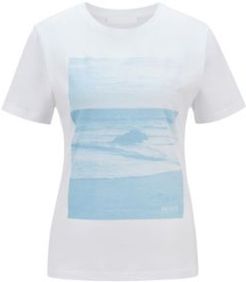 HUGO BOSS - Organic Cotton T Shirt With Coastal Print - White