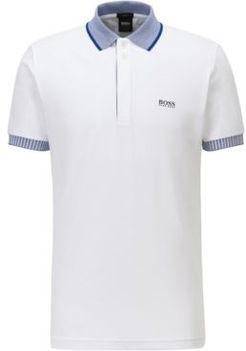 HUGO BOSS - Stretch Cotton Polo Shirt With Chest Logo - White