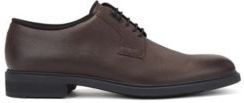 HUGO BOSS - Italian Made Derby Shoes In Leather With Outlast Lining - Dark Brown