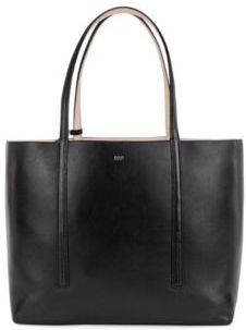 HUGO BOSS - Nappa Leather Reversible Shopper Bag With Branded Pouch - Black