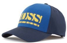 HUGO BOSS - Cap In Cotton Blend Twill With Color Block Logo - Dark Blue