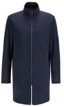 HUGO BOSS - Water Repellent Packable Coat With Stand Collar - Dark Blue